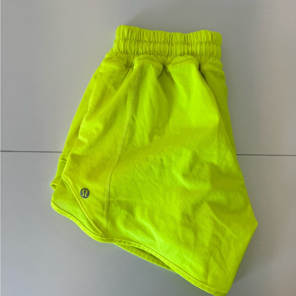Bright Neon Yellow Lulu Lemon Hotty Hot Shorts